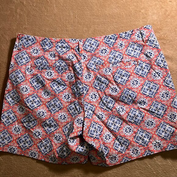 Lee Women 16 Medium Coral Blue Midrise‎ Fit Flat Front Stretch Chino Short (U) - Picture 7 of 7